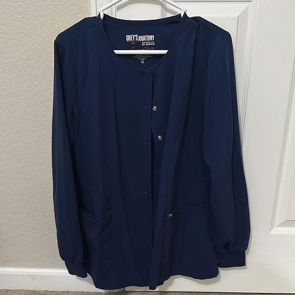 Grey's Anatomy Navy Blue Scrub Jacket - Size Medium